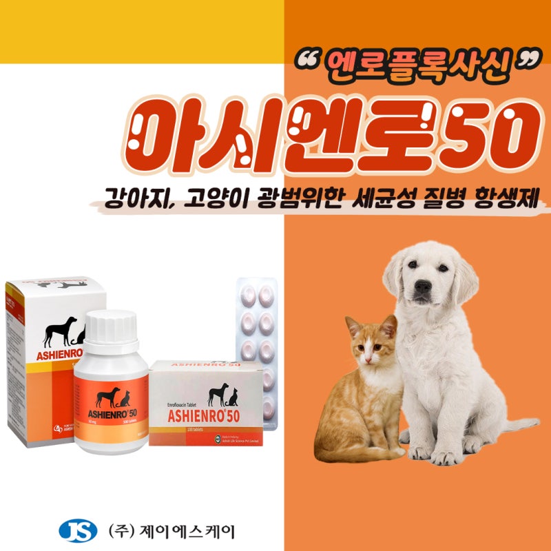 ▶강아지, 고양이 광범위한 항균/항생제_ 아시엔로정50◀