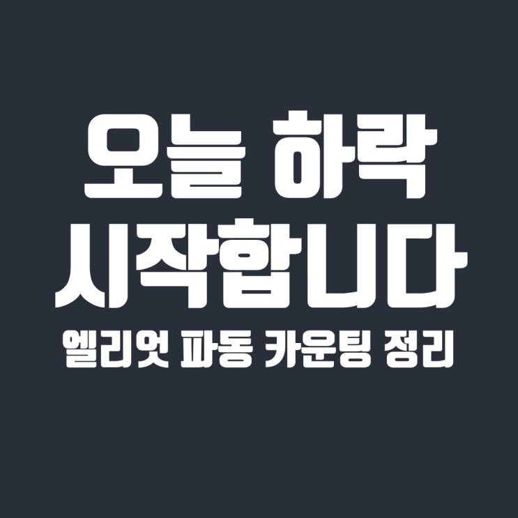  오늘 비트코인 추가 하락 시작할 것으로 보입니다. (feat. 엘리엇 파동 카운팅)