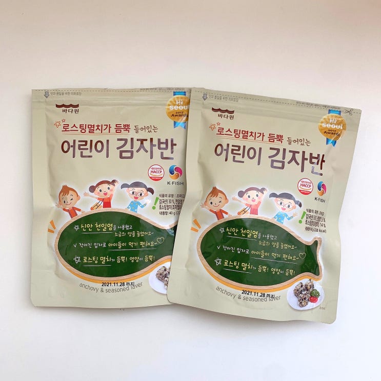  [바다원 어린이김자반]우리 아이를 위한 영양가~득 짜지 않은 저염! 어린이 김자반