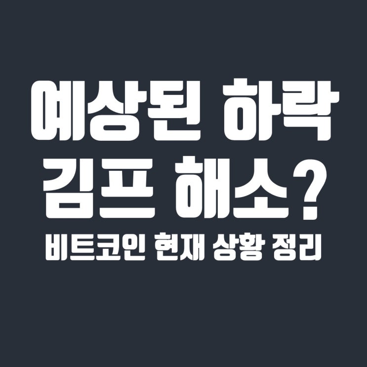  비트코인 하락과 함께 김프 해소, 현 상황 정리