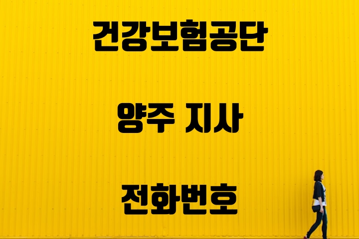  양주 건강보험지사 전화번호