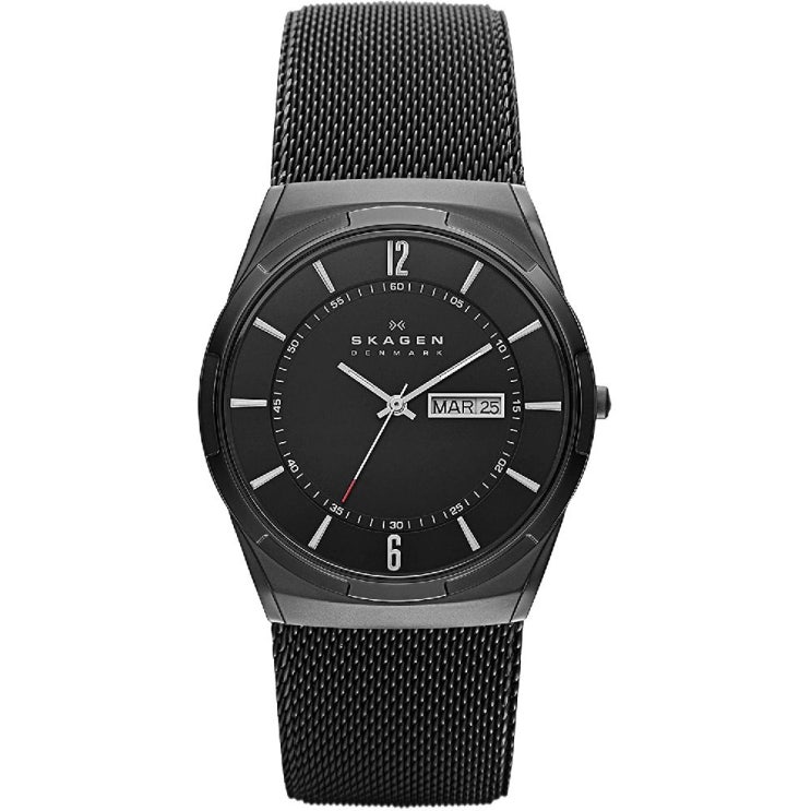 인기 급상승인 Brand: Skagen 블랙 티타늄 케이스와 스테인레스 스틸 메쉬와 스카 겐 남성 Melbye 시계 추천합니다