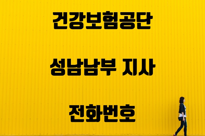  성남남부 건강보험지사 전화번호