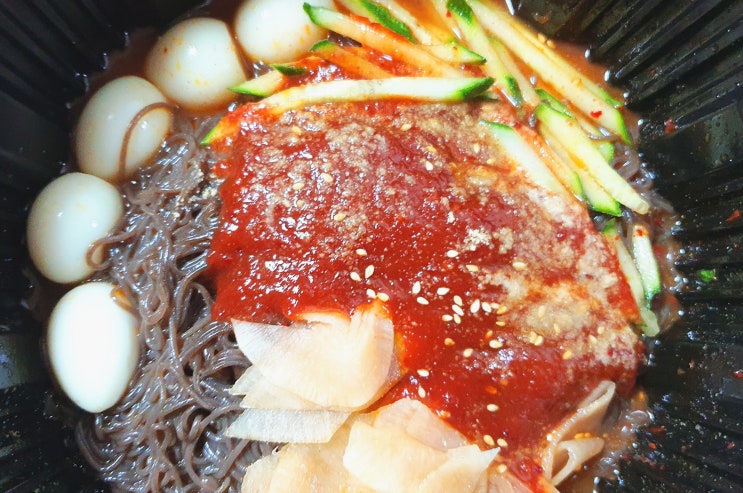  배민 1984 마포랭면 비냉+간장불고기 굿굿