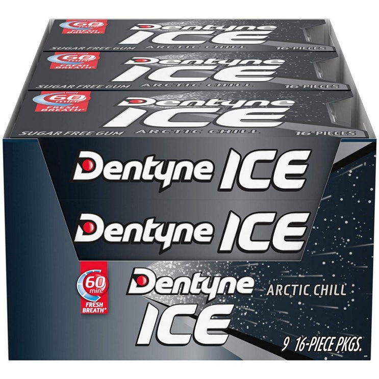 가성비 좋은 Dentyne 아이스 무설탕 껌 ( 냉기 9 16개팩), 상세설명참조 추천해요