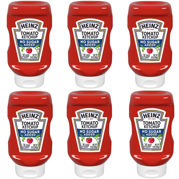 잘나가는 하인즈 헤인즈 노슈가 무설탕 케찹 13oz(369g) 6팩 Heinz Tomato Ketchup No Sugar Added, 1개 좋아요