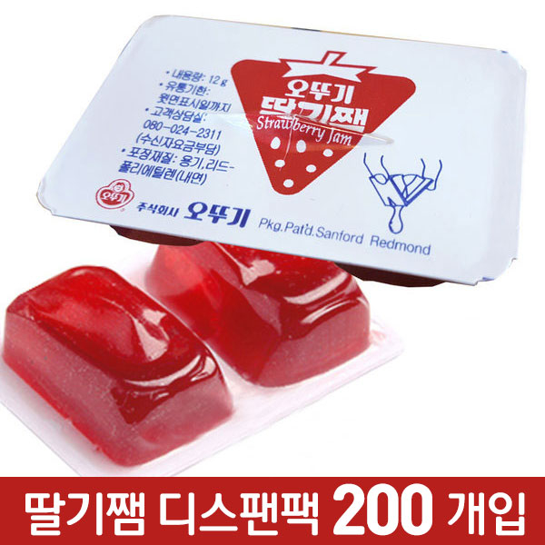 후기가 좋은 오뚜기 딸기쨈 디스펜팩, 12g, 100개 좋아요