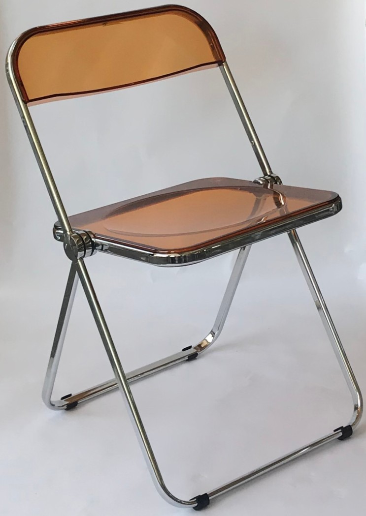 핵가성비 좋은 북유럽 감성 투명 아크릴 접이식 의자 플라스틱 고스트 체어 인테리어, 갈색 추천해요