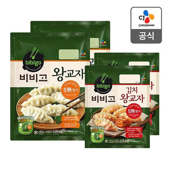 최근 많이 팔린 CJ제일제당 비비고 왕교자 1.05kg x 2개 + 김치왕교자 420g x 2개, 없음, 상세설명 참조 추천해요