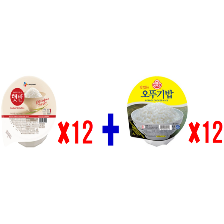 인기 급상승인 씨제이 햇반 210g*12개 + 맛있는 오뚜기밥 210g*12개 기획세트, 210g*24개 ···