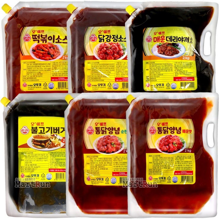 가성비갑 오뚜기 통닭양념소스/떡볶이/데리야끼/불고기버거소스, 06 (오뚜기) 통닭양념 순한맛 2kg ···
