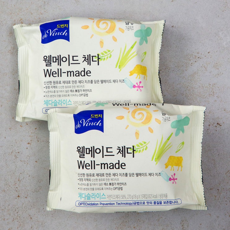 요즘 인기있는 드빈치 웰메이드 체다치즈, 18g, 15개입 ··· 요즘 인기있는 드빈치 웰메이드 체다치즈, 18g, 15개입 ···