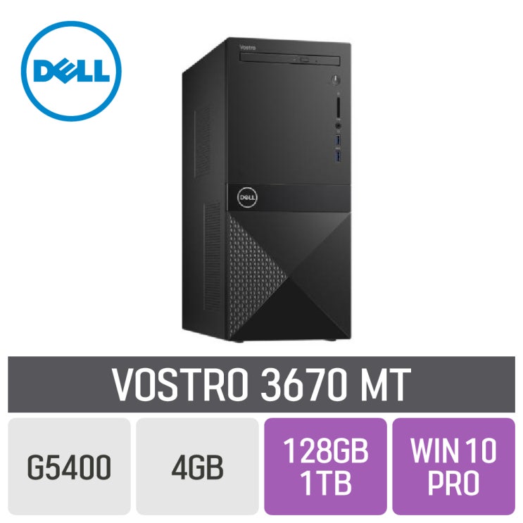 가성비 좋은 DELL 보스트로 3670 MT WIN10 PRO [이벤트 사무용 데탑 초특가], RAM 4GB + HDD 1TB + SSD 128GB, VOSTRO 3670 MT ·