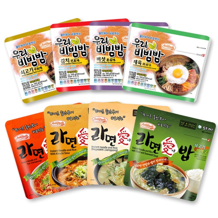 구매평 좋은 이지밥 우리비빔밥 4개+ 라면애밥 4개 8종 세트 전투식량 비상식량 숟가락포함, 8개 추천합니다 구매평 좋은 이지밥 우리비빔밥 4개+ 라면애밥 4개 8종 세트 전투식량 비상식량 숟가락포함, 8개 추천합니다