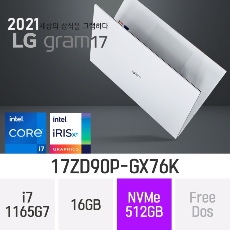 인지도 있는 LG 2021 그램17 17ZD90P-GX76K, 16GB, 512GB, 윈도우 미포함 추천해요