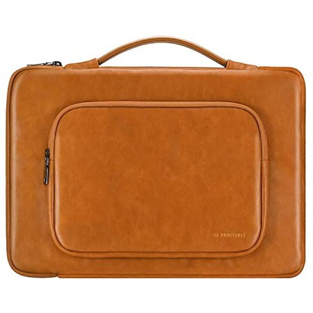 후기가 좋은 맥북 프로 16인치 2020 PU가죽 가방 파우치 P695 Comfyable Protective Laptop Sleeve for 16 Inch MacBoo, Brown