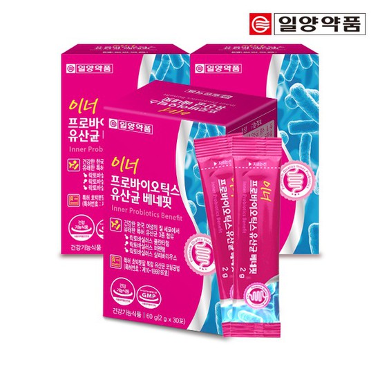 구매평 좋은 일양 이너 프로바이오틱스 여성 질유래유산균 베네핏 3박스, 60g, 3개 좋아요