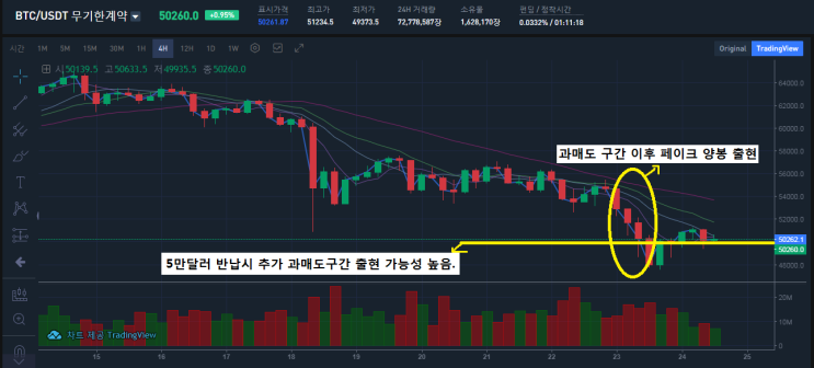  비트코인 5만달러 지지여부가 중요한 시점