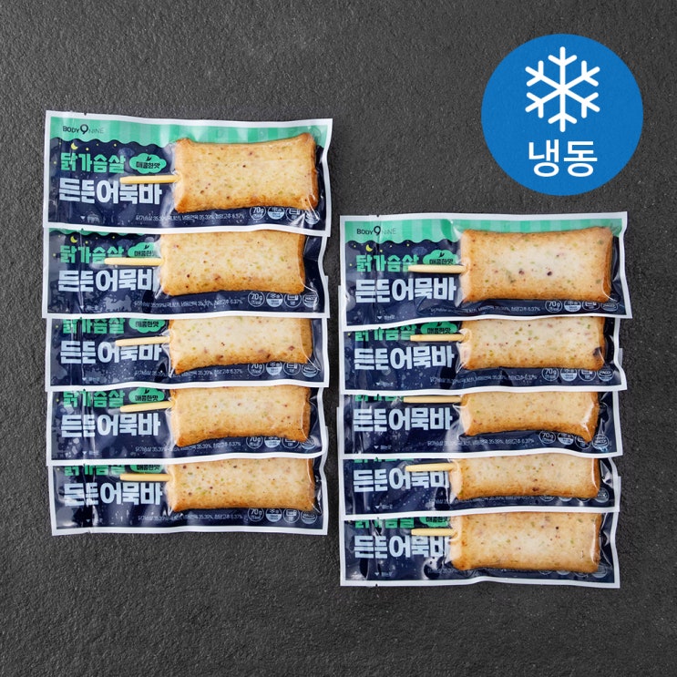 인기 많은 바디나인 닭가슴살 든든어묵바 매콤한맛 (냉동), 70g, 10팩 좋아요 인기 많은 바디나인 닭가슴살 든든어묵바 매콤한맛 (냉동), 70g, 10팩 좋아요