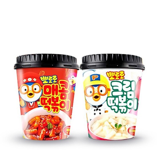 의외로 인기있는 뽀로로 컵떡볶이 매콤한맛&크림맛 각 2개 [총 4개], 상세설명 참조, 없음 좋아요