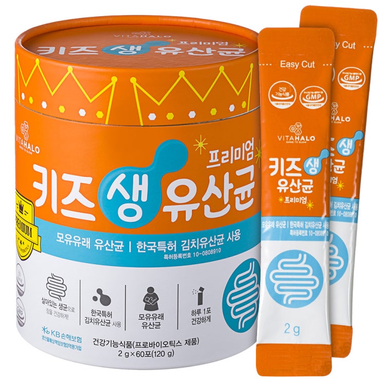 리뷰가 좋은 비타할로 프로바이오틱스 키즈 생 유산균 프리미엄, 2g, 60포 ···