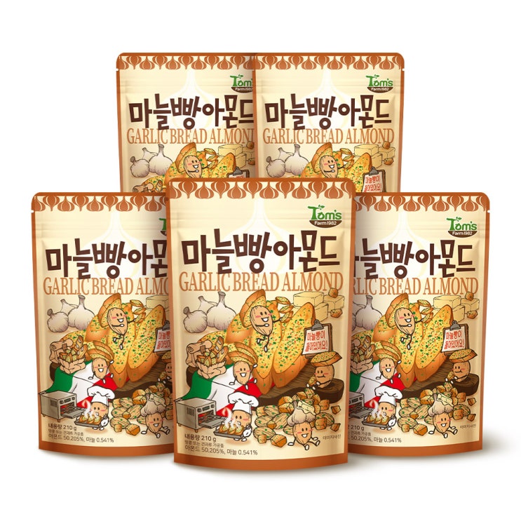 선호도 높은 HBAF 마늘빵 아몬드, 210g, 5개 추천합니다