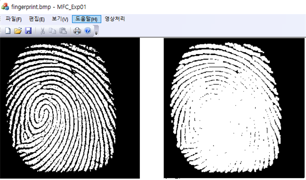  형태학적(모폴로지) 처리 실습, 영상 처리(MFC, OpenCV)