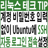  계정 비밀번호 입력없이 Ubuntu에 자동 SSH 자동 로그인 접속하기