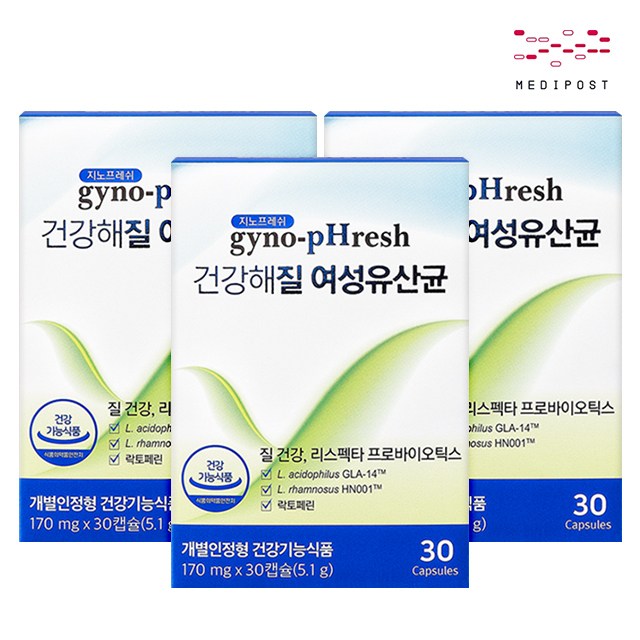 선호도 높은 메디포스트 지노프레쉬 건강해질 여성 유산균, 30캡슐, 3개 ··· 선호도 높은 메디포스트 지노프레쉬 건강해질 여성 유산균, 30캡슐, 3개 ···
