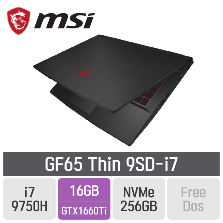 인지도 있는 MSI GF65 Thin 9SD-i7, SSD 256GB, 미포함, 16GB 추천합니다