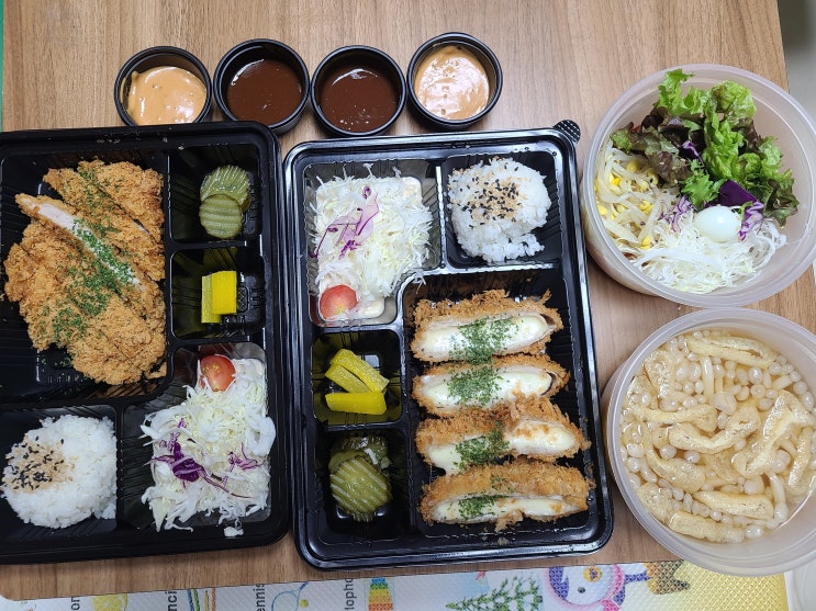  망포역 돈까스 우동 맛집 최고당 돈가스 깔끔하게 포장했어요