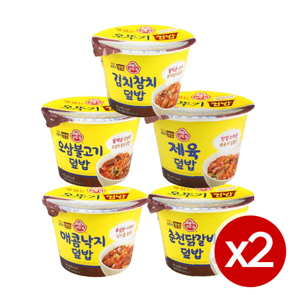 최근 인기있는 오뚜기 컵밥 5종 세트 (김치참치+제육+오삼불고기+춘천닭갈비+매콤낙지), 2세트 추천해요