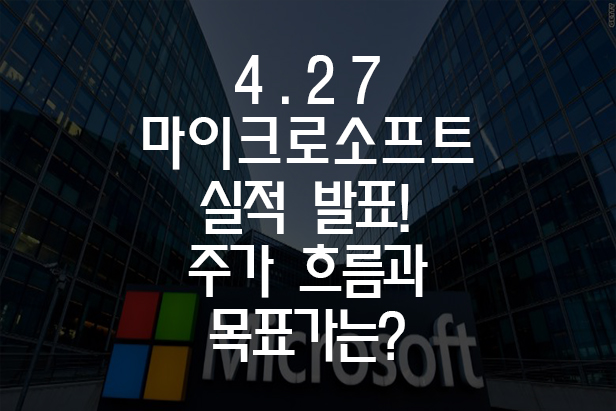  마이크로소프트 실적 발표 전 단기 주가 분석해 보자