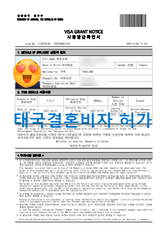 태국결혼비자 허가(F6VISA) 태국국제결혼 불법체류자 합법화