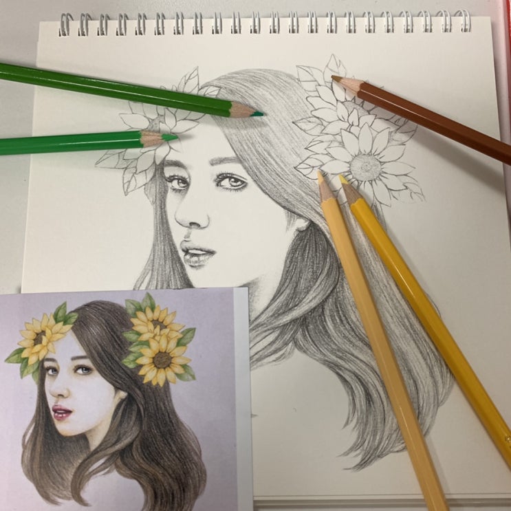  인물화그리기 컬러링북 색연필화로 집에서할수있는취미 만들기