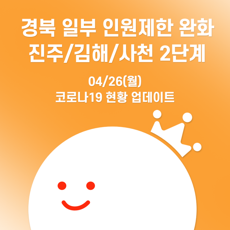 [볼링왕] 경북 일부지역 5인이상 집합금지 완화, 진주/김해/사천 거리두기 격상! (04/26)