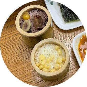  집에서 담양한정식 대나무통밥 느낌 그대로: 산채푸드 전자렌지 대통밥
