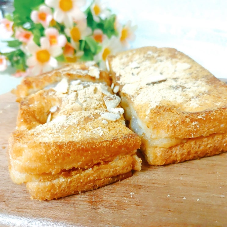  메이플 시럽 활용 콩가루 요리 인절미 토스트 만들기