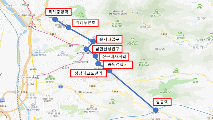 제4차 국가철도망계획 공청회 발표자료를 통해 본 위례삼동선 수혜단지(성남본도심 중심)