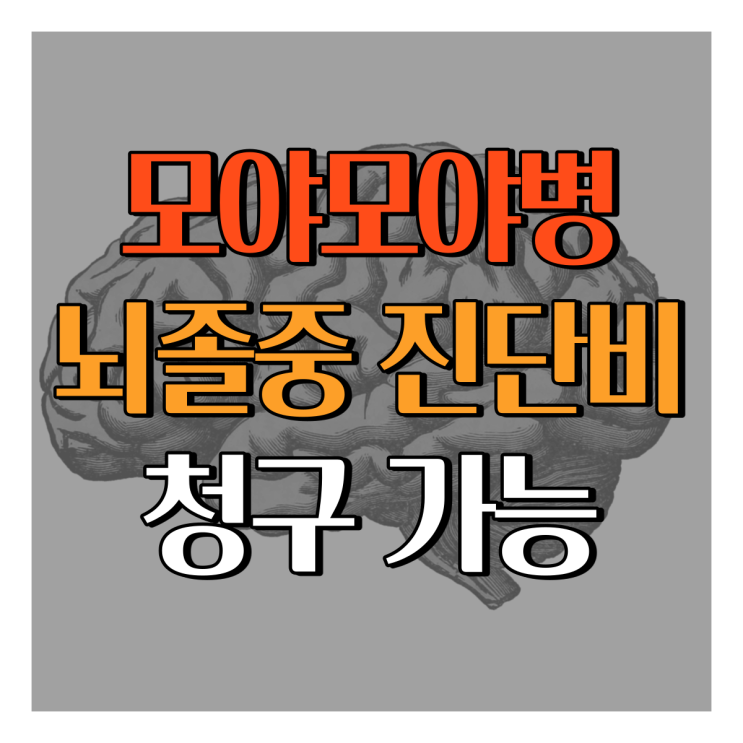  모야모야병(I67.5) 뇌졸중 진단비 청구 가능합니다!