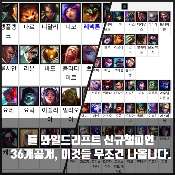 롤 와일드리프트 신규챔피언 33개 출시예정