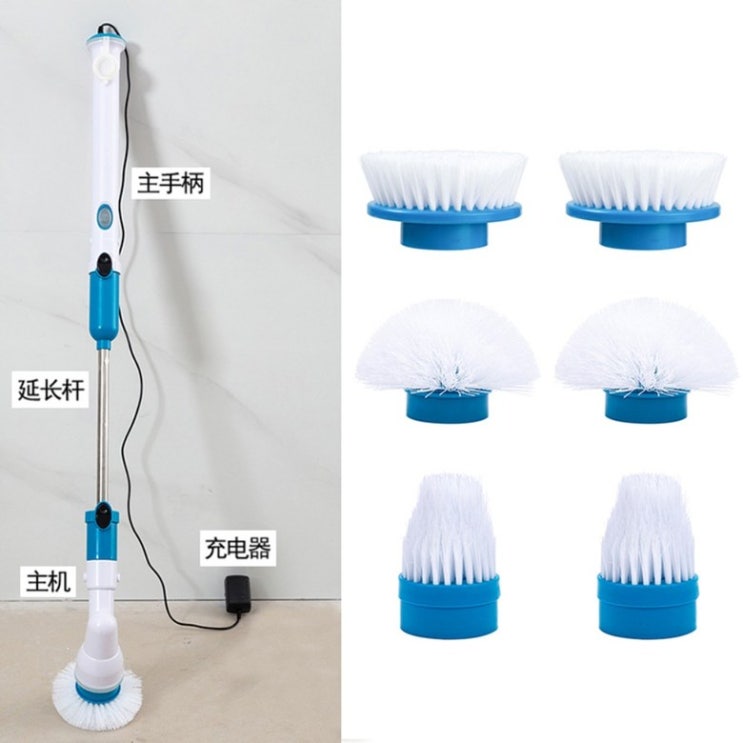 선호도 좋은 무선욕실청소기 스핀 화장실 청소기, 청소용 브러시 세트 (브러시 6 개) 추천해요