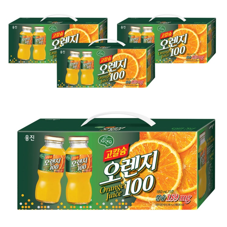 선호도 좋은 자연은 고칼슘 오렌지 100 음료, 180ml, 48개 ···