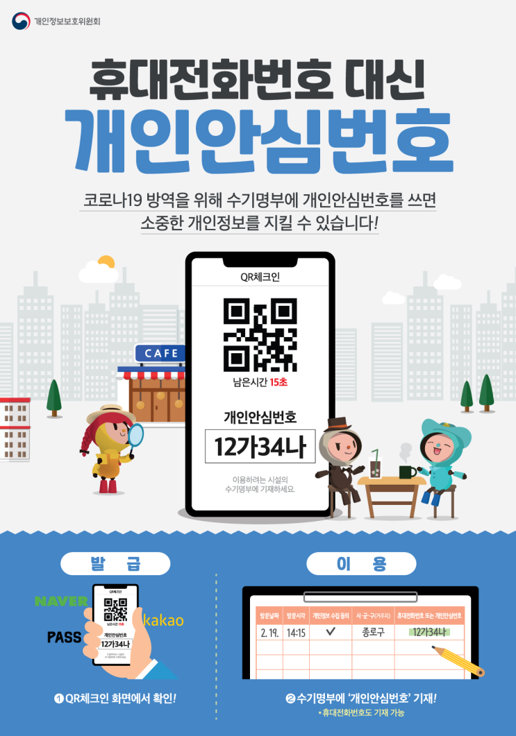  휴대전화번호 대신 개인안심번호!
