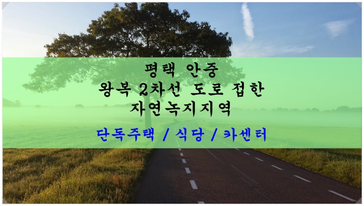  <평택땅 투자>평택 안중 학현리 왕복 2차선 도로 접한 자연녹지지역 토지 매매. 단독주택, 카센터, 식당 등 가능!