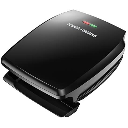 당신만 모르는 George Foreman GR340FB 4 인분 클래식 플레이트 전기 실내 그릴 및 파니니 프레스 블랙, Black_One Size, 상세 설명 참조0, 상세 설명