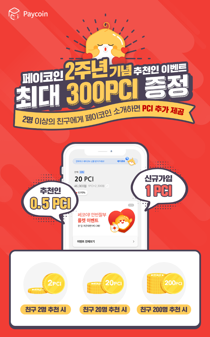  페이코인 비패밀리 이벤트 시작! (최대 412PCI)