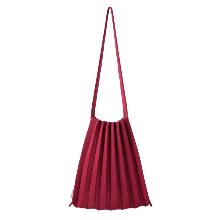 인지도 있는 플리츠마마 니트 플리츠 숄더백 - 버건디 | Pleatsmama Knit Pleats Shoulder Bag - Burgundy 추천해요
