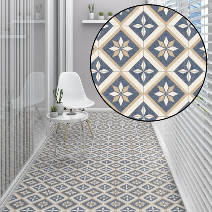 요즘 인기있는 북유럽 패턴 포인트 욕실 현관 베란다 벽 바닥 타일, 1장, D-3 시엘로 추천해요
