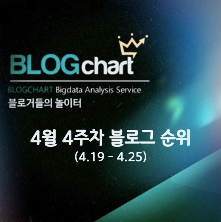  4월 4주차 블로그 순위와 변동상황 확인 (블로그 차트)